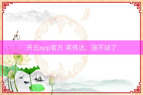 开云app官方 英伟达，涨不动了