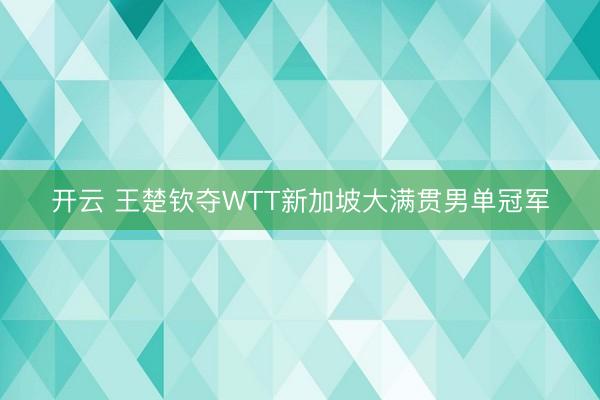 开云 王楚钦夺WTT新加坡大满贯男单冠军