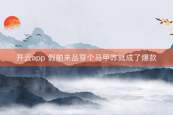 开云app 假舶来品穿个马甲咋就成了爆款