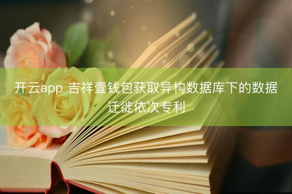 开云app 吉祥壹钱包获取异构数据库下的数据迁徙依次专利