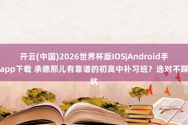 开云(中国)2026世界杯版IOS|Android手机app下载 承德那儿有靠谱的初高中补习班？选对不踩坑