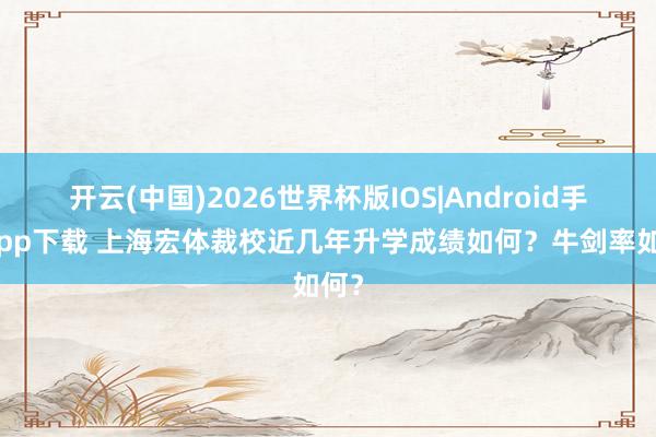 开云(中国)2026世界杯版IOS|Android手机app下载 上海宏体裁校近几年升学成绩如何？牛剑率如何？
