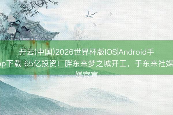 开云(中国)2026世界杯版IOS|Android手机app下载 65亿投资!胖东来梦之城开工,于东来社媒官宣