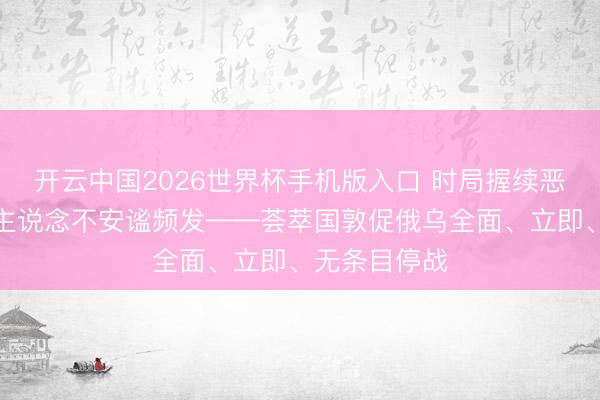 开云中国2026世界杯手机版入口 时局握续恶化、东说念主说念不安谧频发——荟萃国敦促俄乌全面、立即、无条目停战