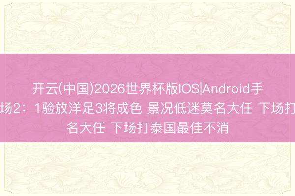 开云(中国)2026世界杯版IOS|Android手机app下载 一场2：1验放洋足3将成色 景况低迷莫名大任 下场打泰国最佳不消