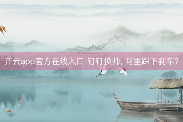 开云app官方在线入口 钉钉换帅, 阿里踩下刹车?